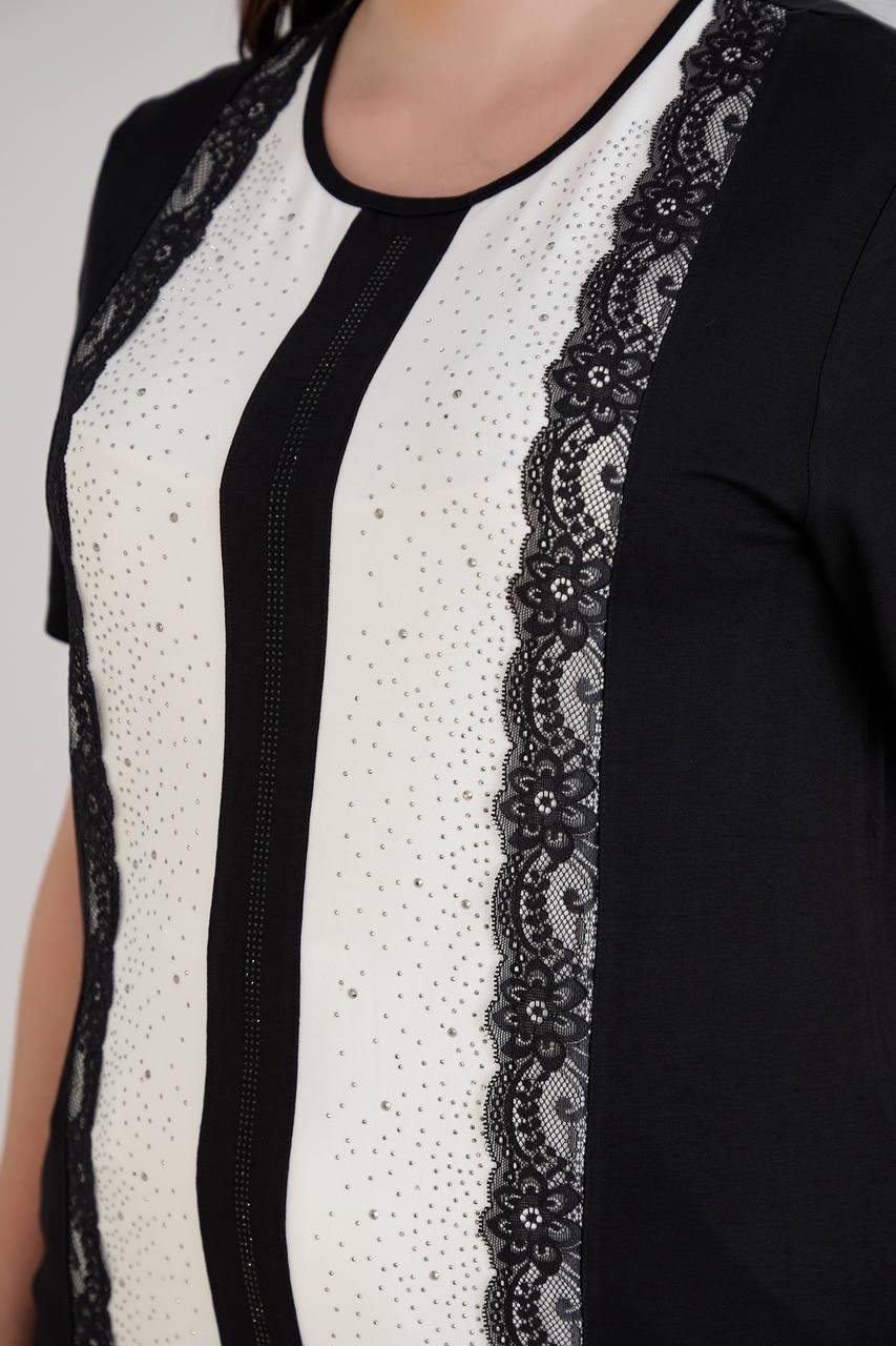 Starla Siyah Taşlı BluzCRV