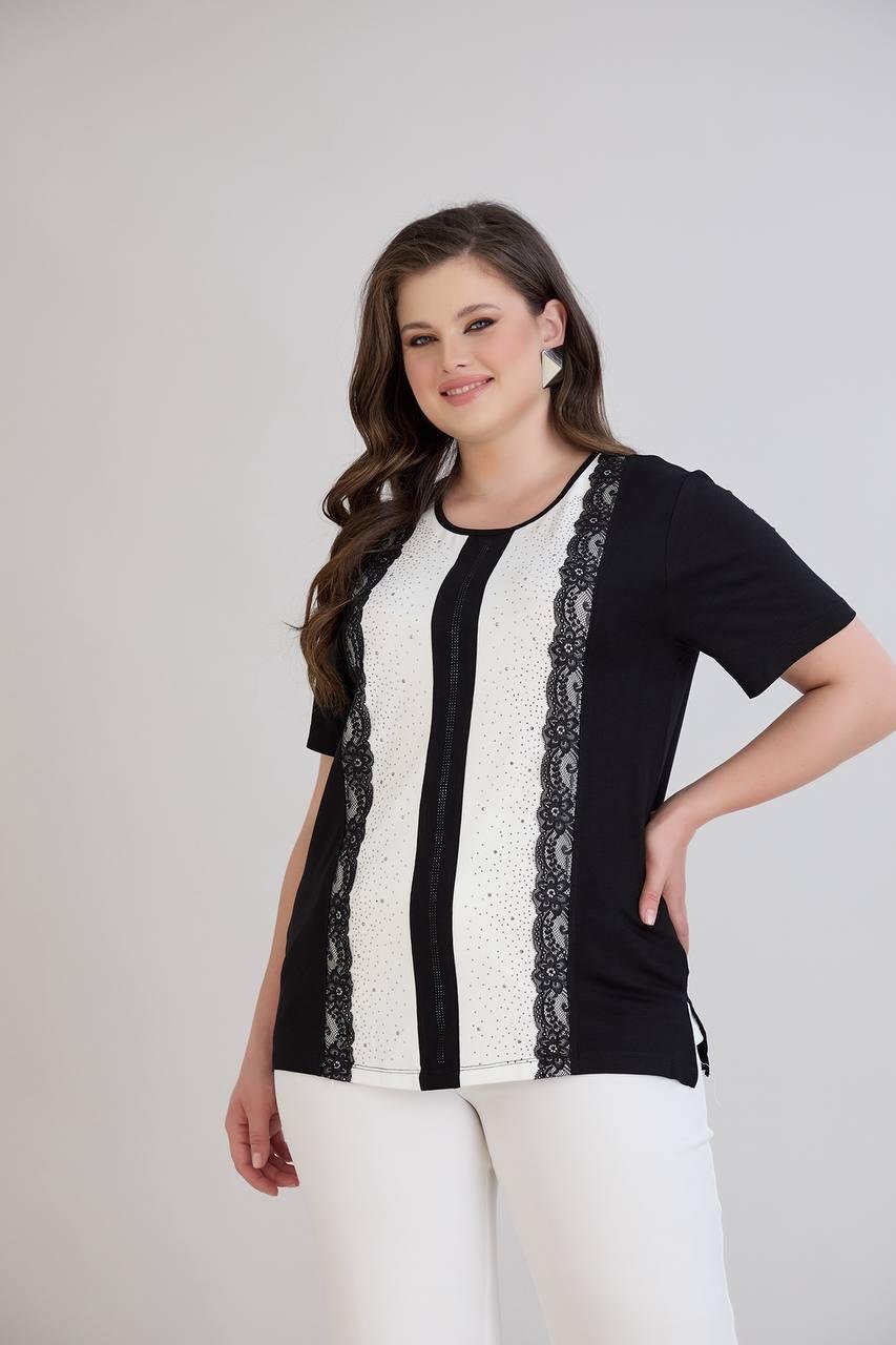 Starla Siyah Taşlı BluzCRV