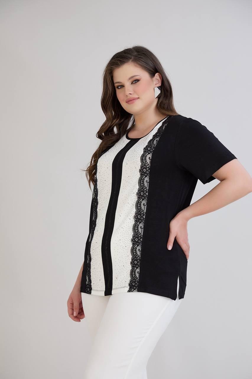 Starla Siyah Taşlı BluzCRV