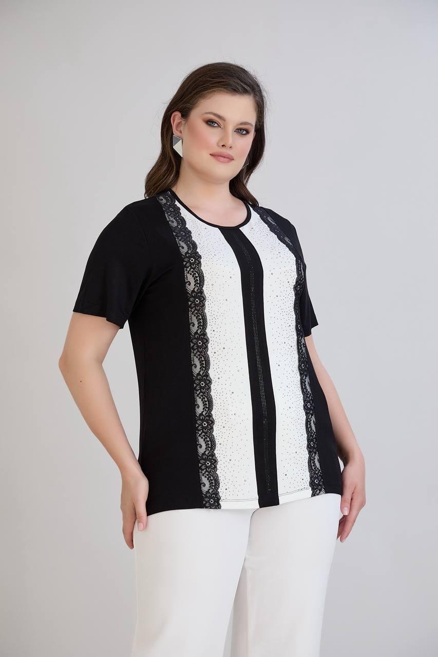 Starla Siyah Taşlı BluzCRV