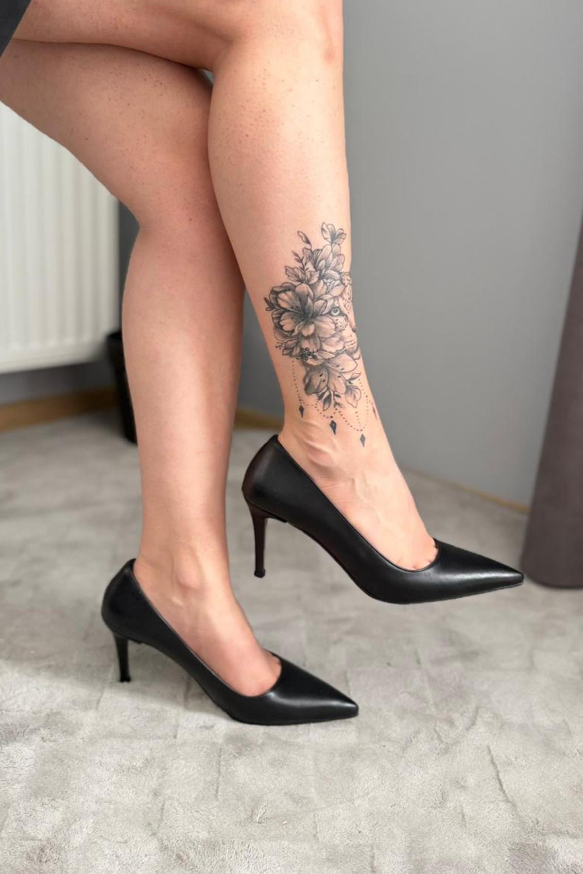 Kadın Adel Siyah Cilt İnce Topuklu Stiletto