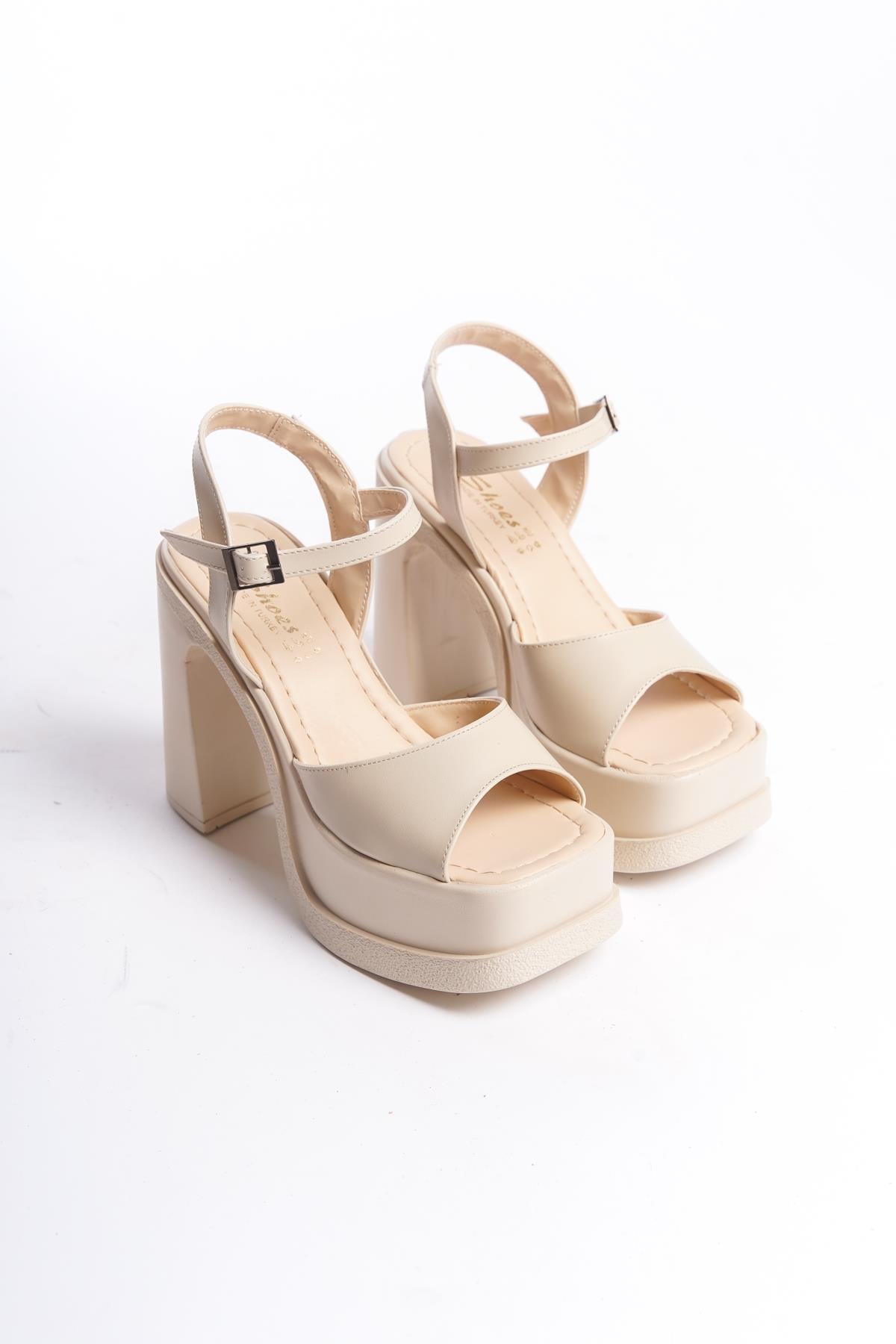 Kadın Lenisi Tek Bantlı (12 cm ) Platform Topuklu Ayakkabı