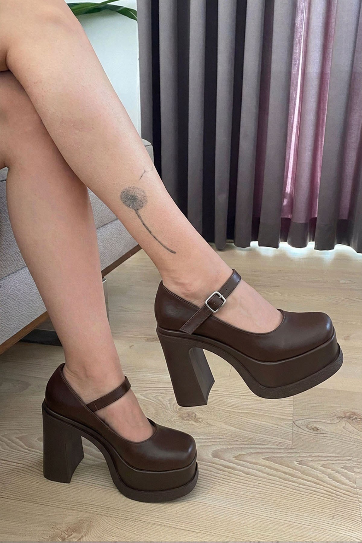 Kadın Napoli Tek Baretli  (12 cm ) Platform Topuklu Ayakkabı