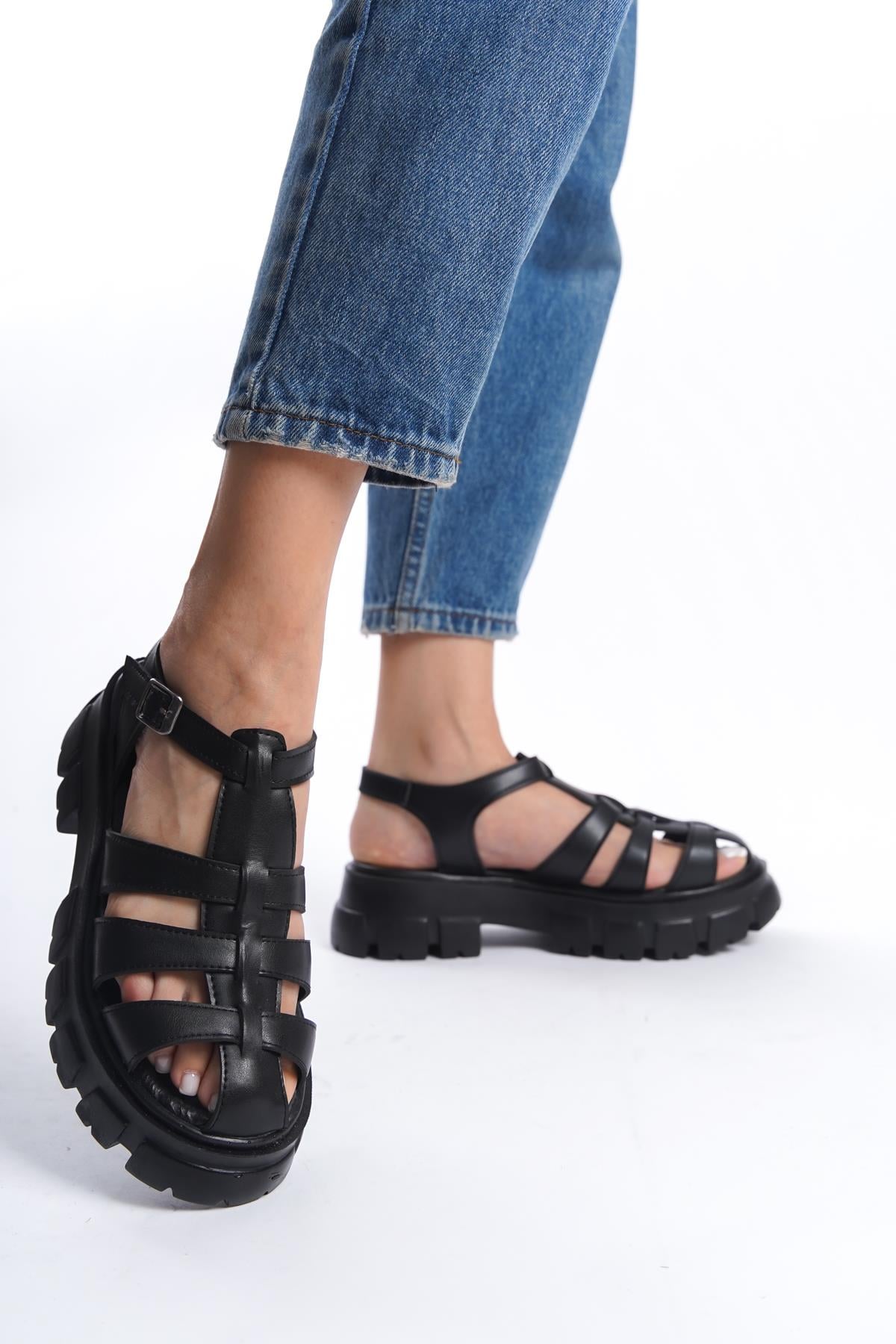 Kadın Petra Yüksek Taban Kafes Model Sandalet 950