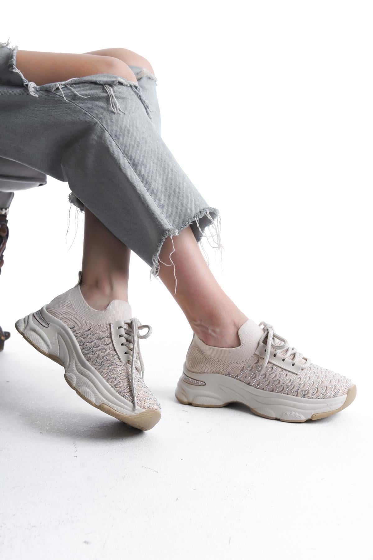Kadın Rocco Triko Taşlı Spor Ayakkabı & Sneaker