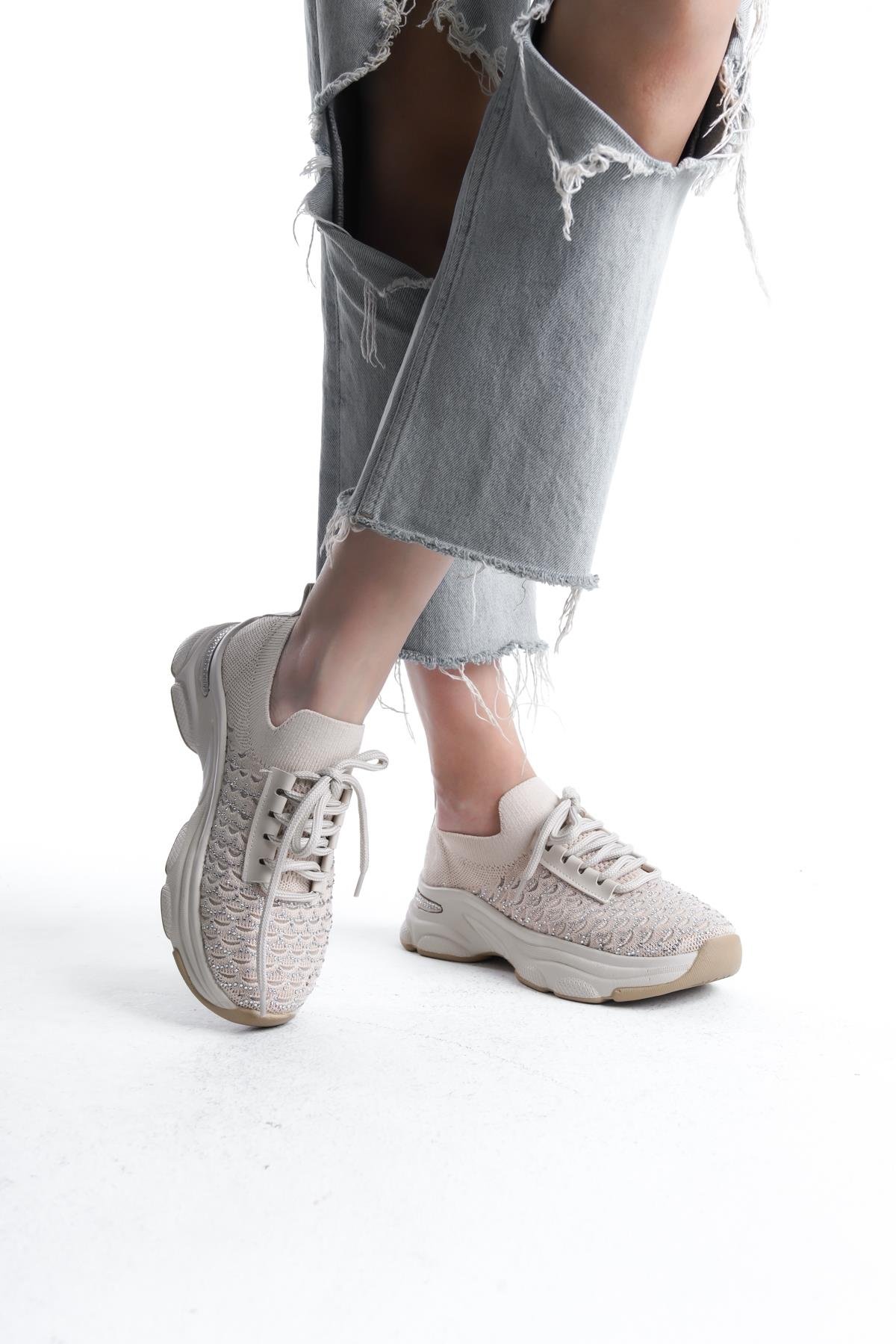 Kadın Rocco Triko Taşlı Spor Ayakkabı & Sneaker