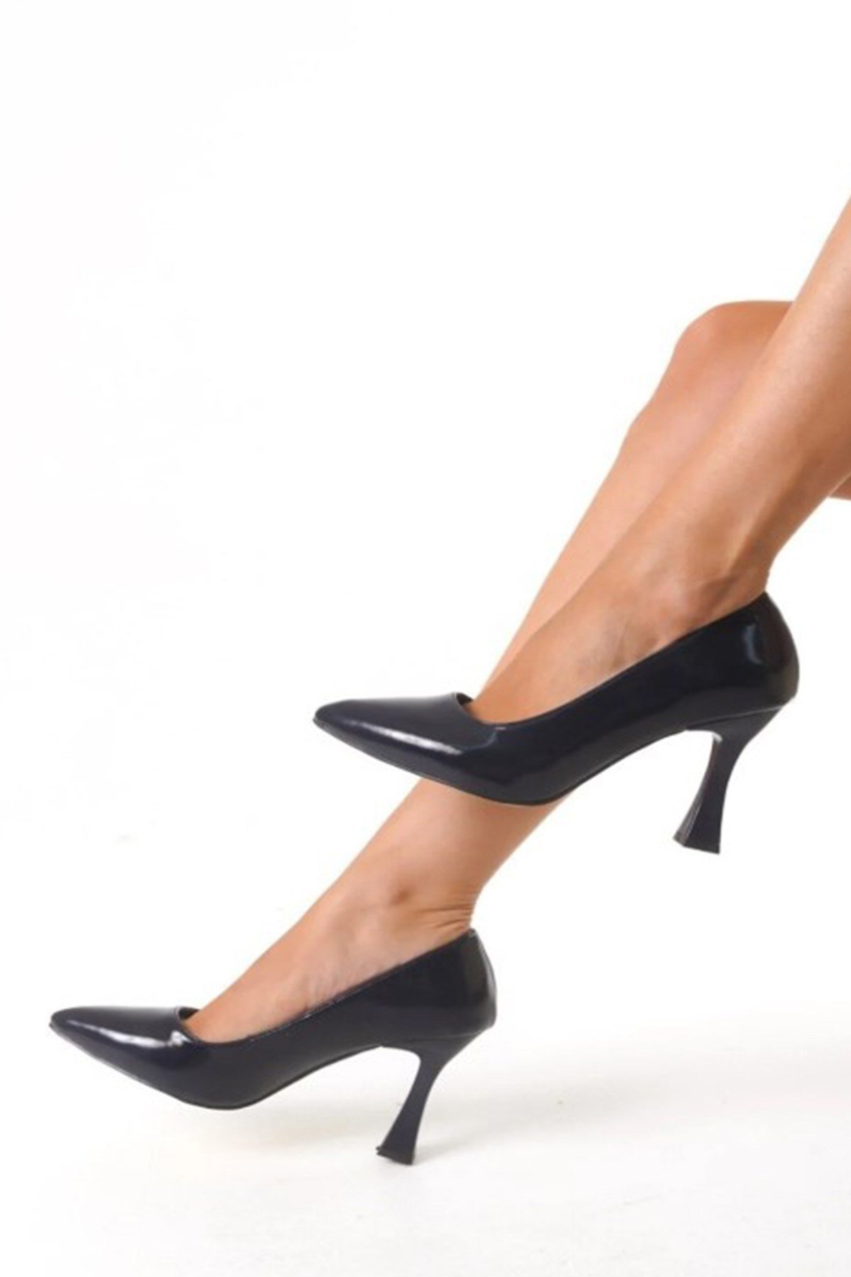 Kadın Samba Lacivert Rugan 9 cm Sitiletto Stiletto