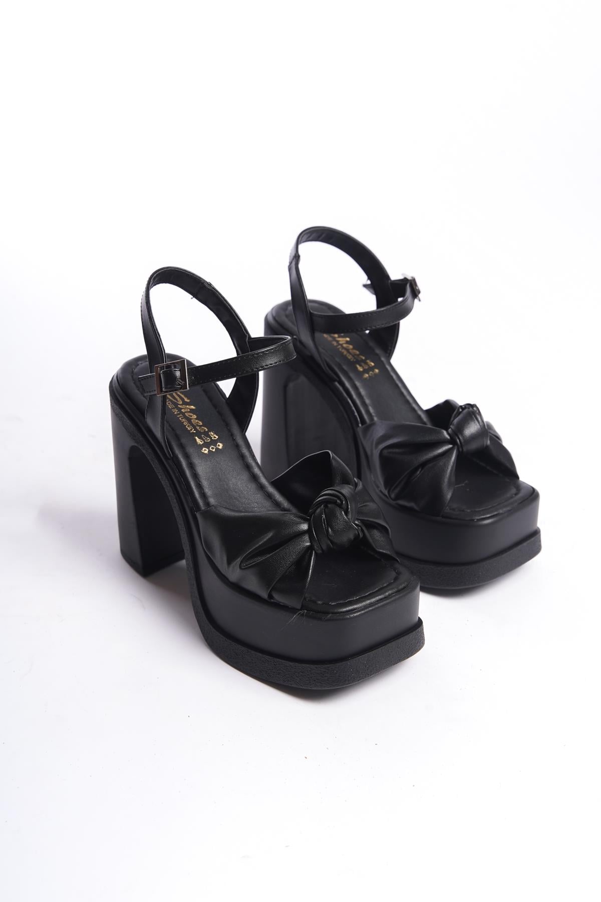 Kadın Sersi Fiyank Bantlı (12 cm ) Platform Topuklu Ayakkabı