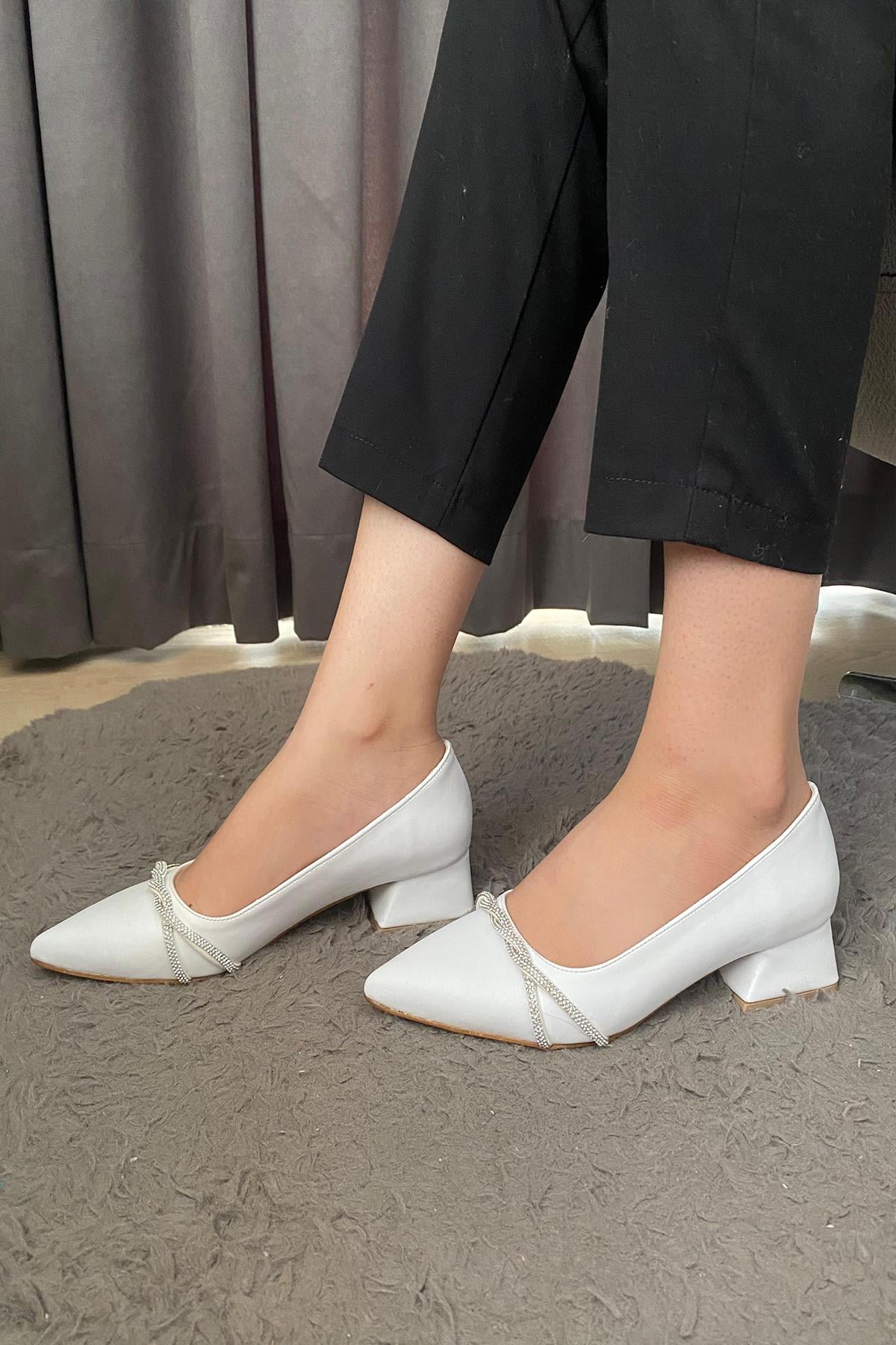 Kadın Valeri Taşlı Stiletto Alcak Ökçe Abiye Ayakkabı