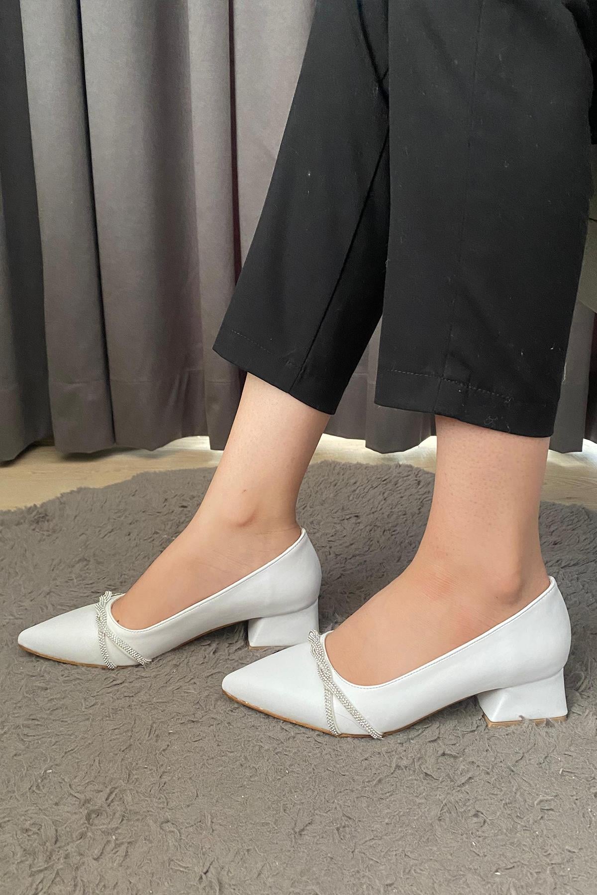 Kadın Valeri Taşlı Stiletto Alcak Ökçe Abiye Ayakkabı