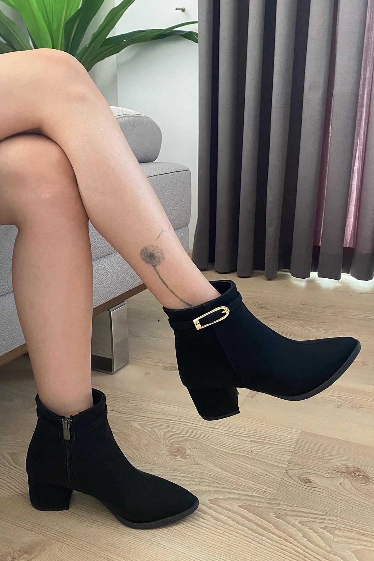 Kadın York ( 6 cm ) Topuklu Sivri Burun Bot