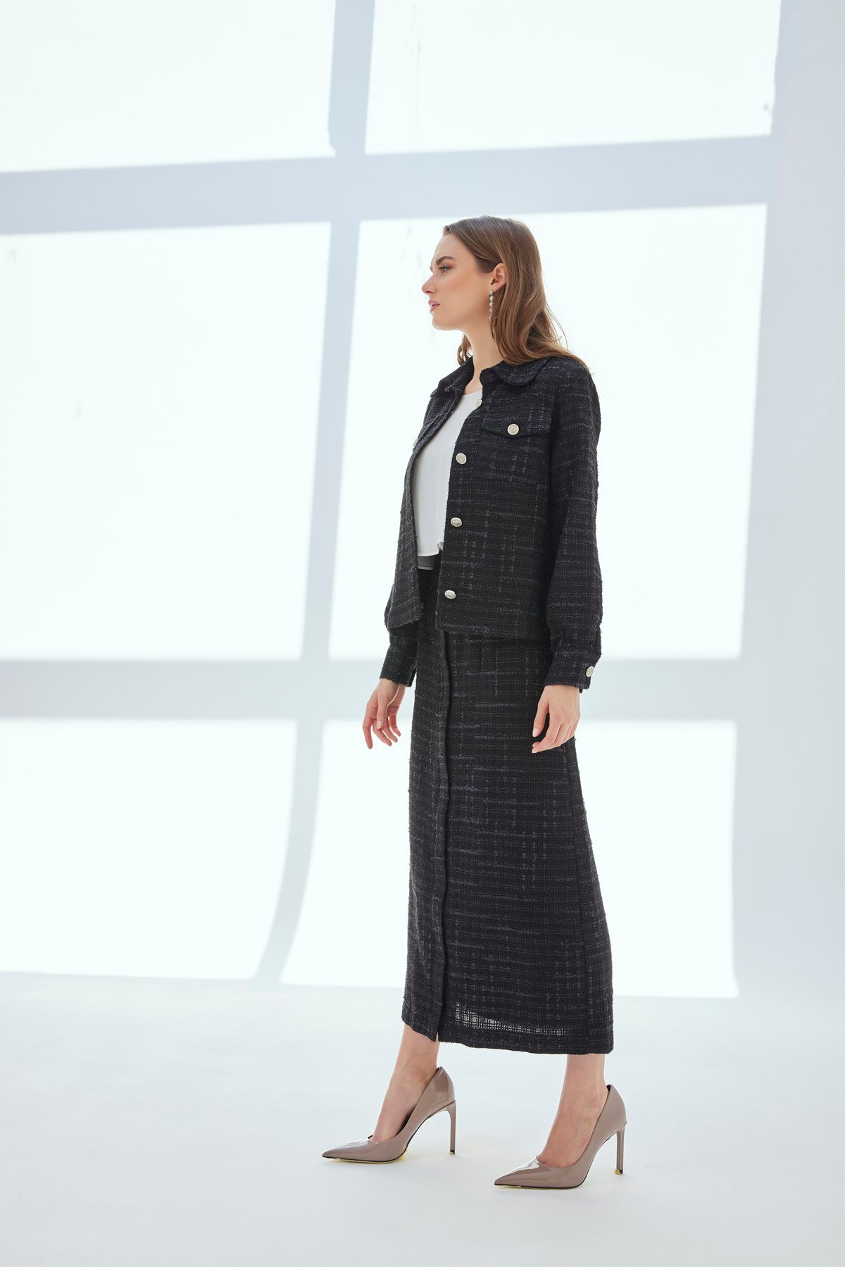 Siyah Tweed Takım