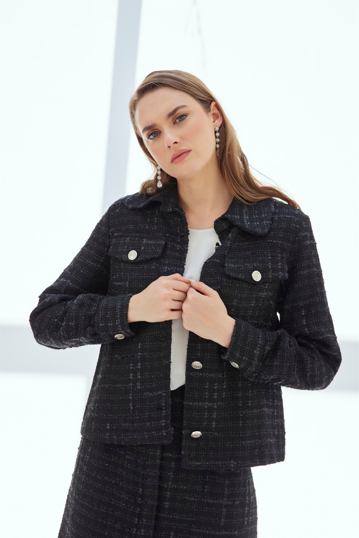 Siyah Tweed Takım
