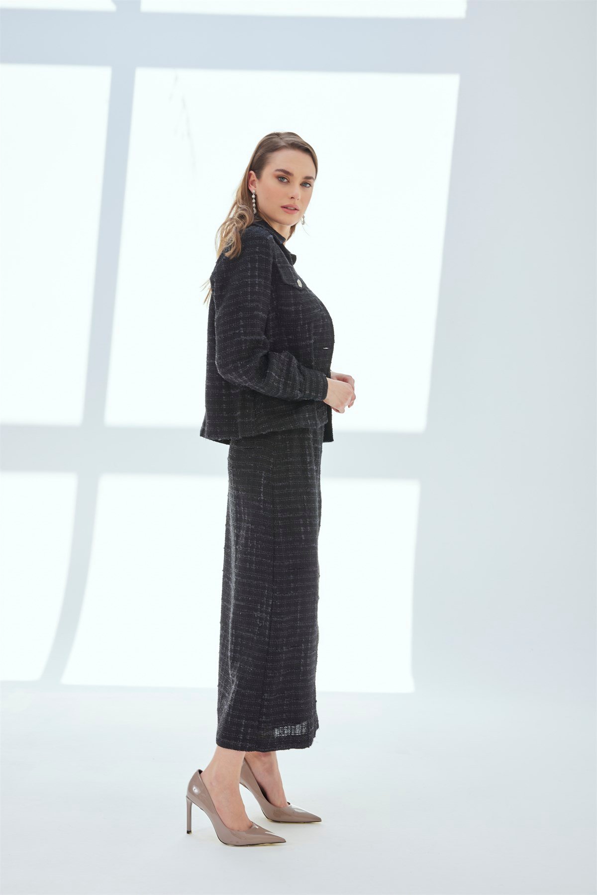 Siyah Tweed Takım