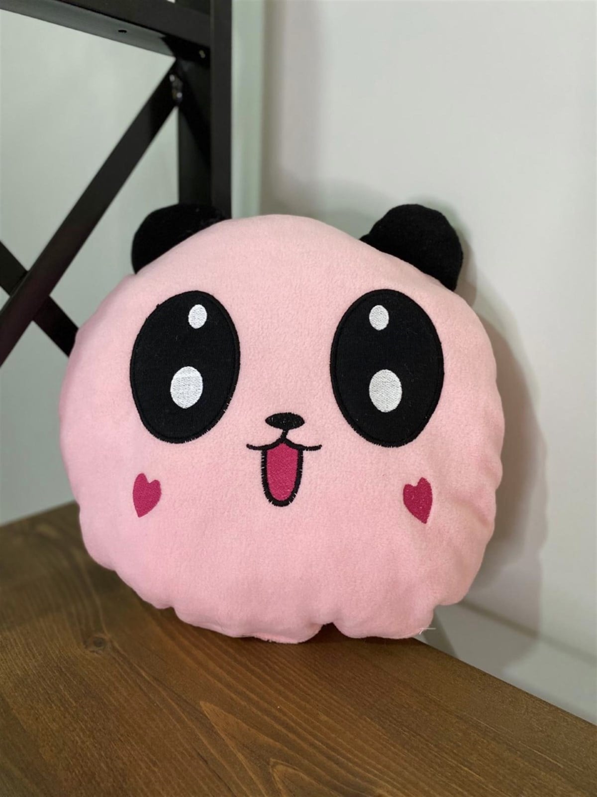 Pembe Peluş Panda Tasarımlı Yastık