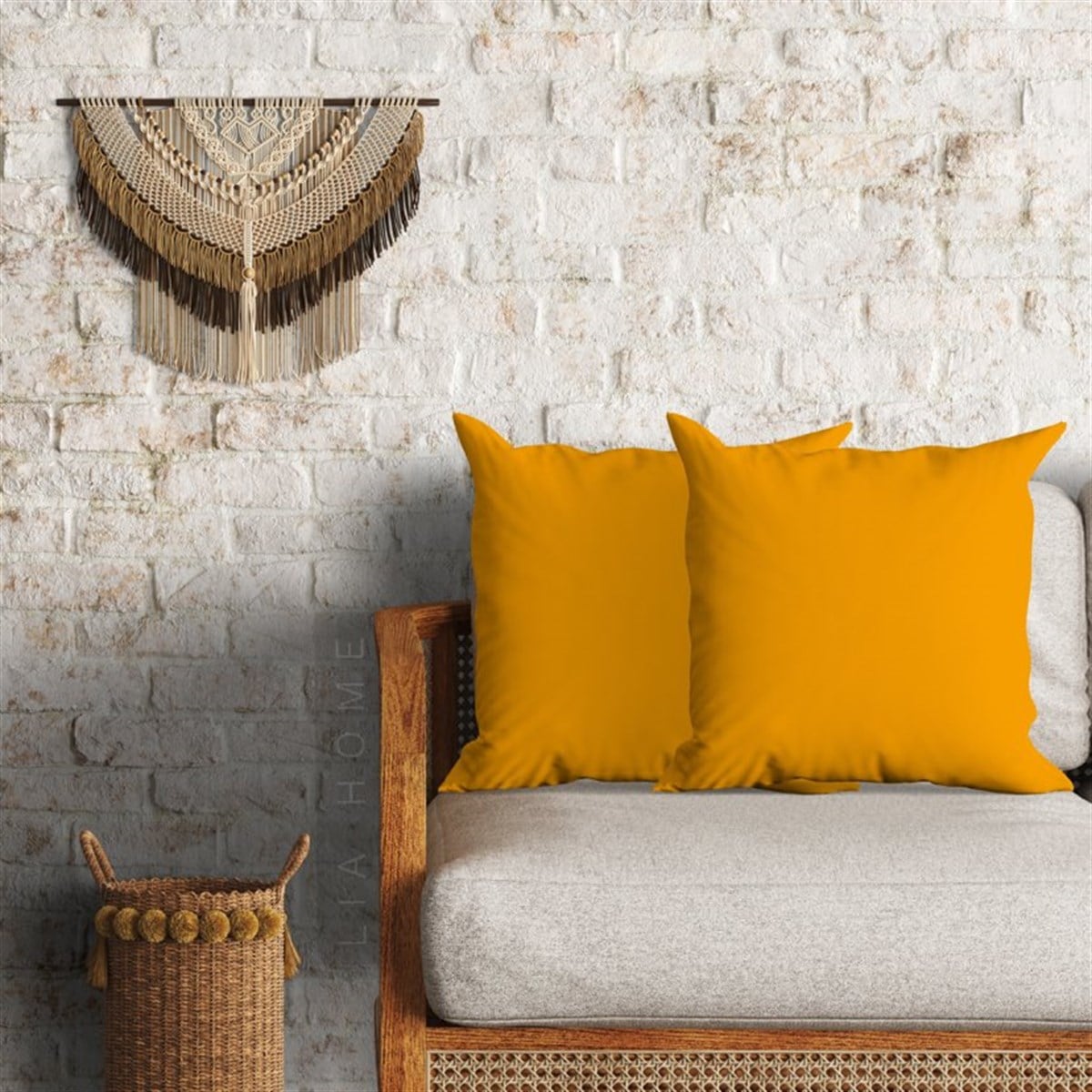 Zigzag Desenli Dekoratif 2'li Minder Kılıfı Seti 60 x 60 cm
