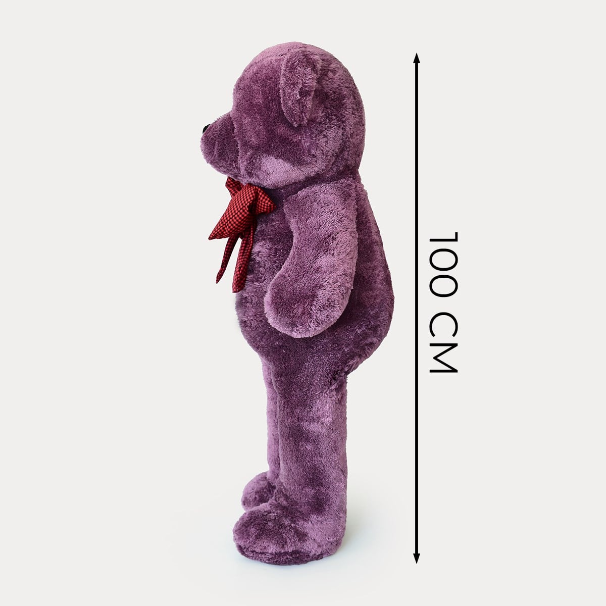 100 cm Mürdüm Premium Papyonlu Pelüş Ayıcık Pababo
