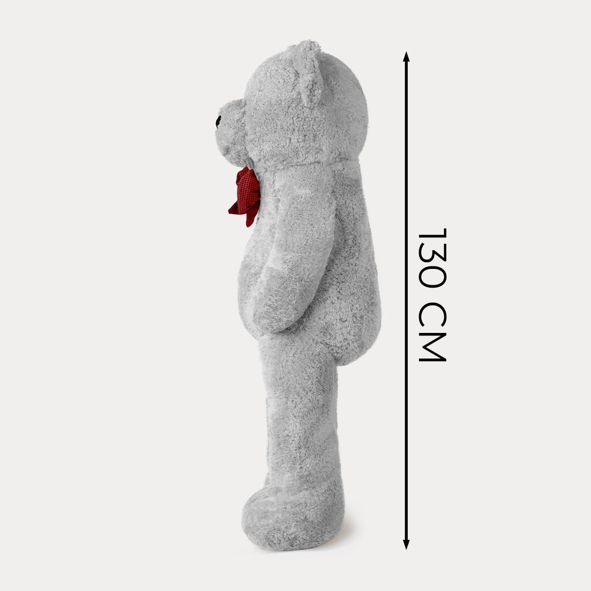 130 cm Gri Premium Papyonlu Büyük Pelüş Ayıcık Pababo