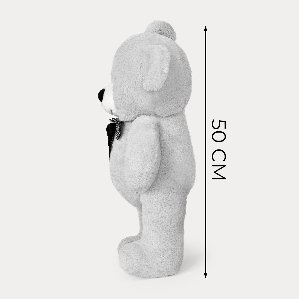 50 cm Gri Premium Papyonlu Pelüş Ayıcık Pababo