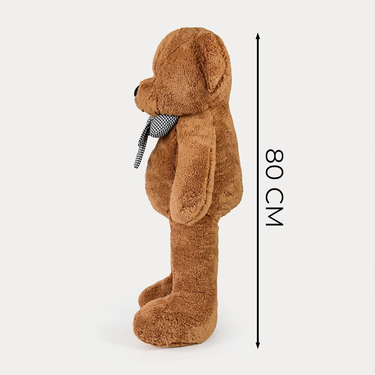 80 cm Kahverengi Premium Papyonlu Pelüş Ayıcık Pababo