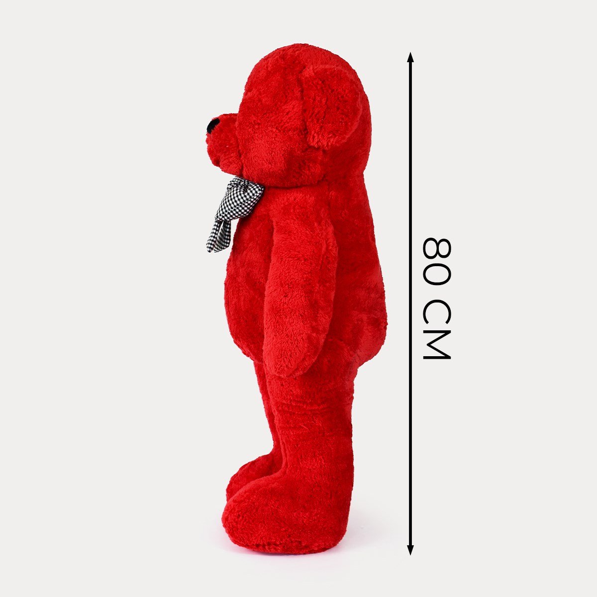 80 cm Kırmızı Premium Papyonlu Pelüş Ayıcık Pababo