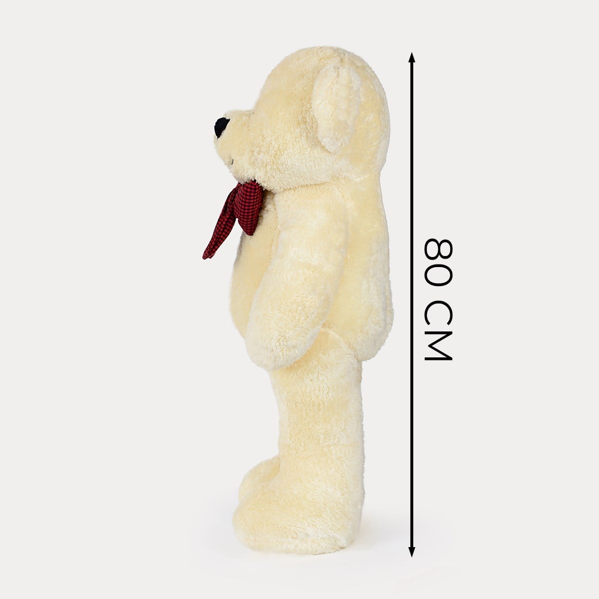 80 cm Krem Premium Papyonlu Pelüş Ayıcık Pababo