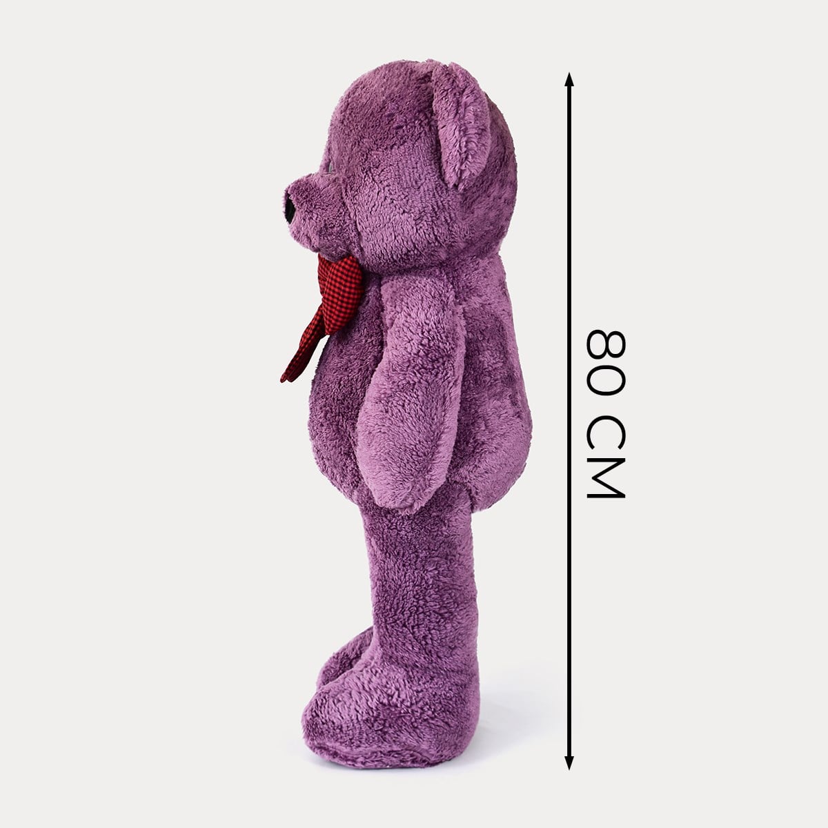 80 cm Mürdüm Premium Papyonlu Pelüş Ayıcık Pababo