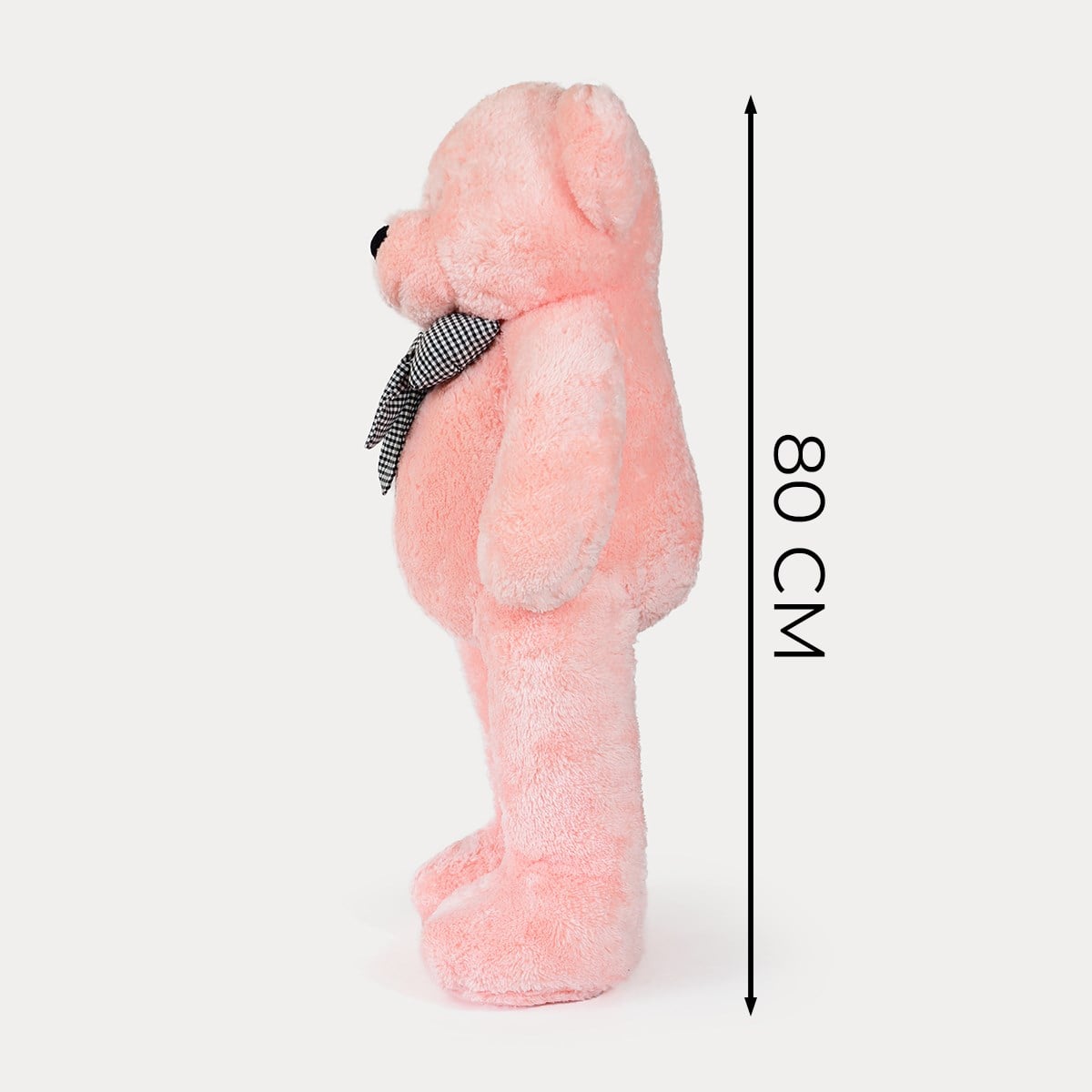 80 cm Pembe Premium Papyonlu Pelüş Ayıcık Pababo