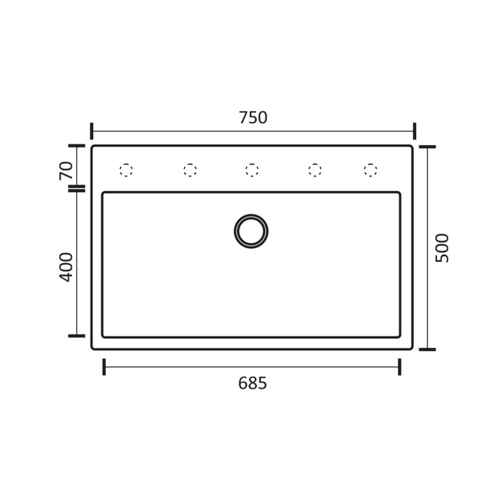 Aqua QuartzCapella 75x50 cm Toprak Granit Eviye