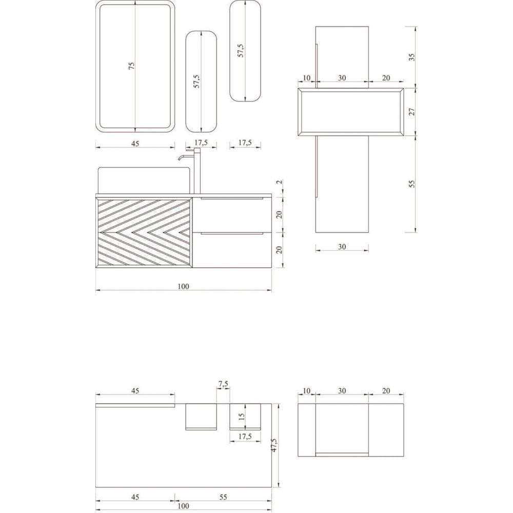 AquanilArron 100 cm Banyo Dolabı