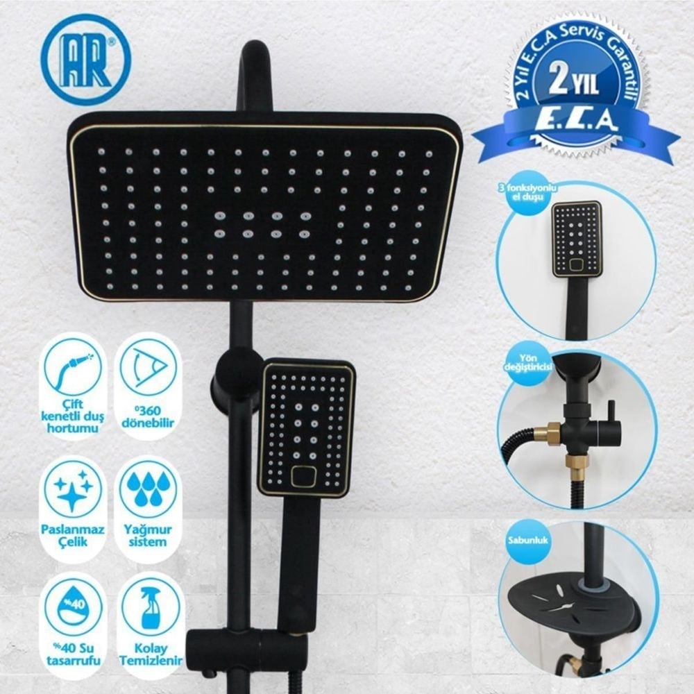 ARPinus Siyah Tepe Duş Kolonu