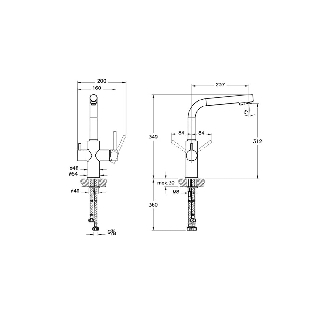 ArtemaArtema Split Dual Flow Arıtma Girişli Mutfak Eviye Bataryası