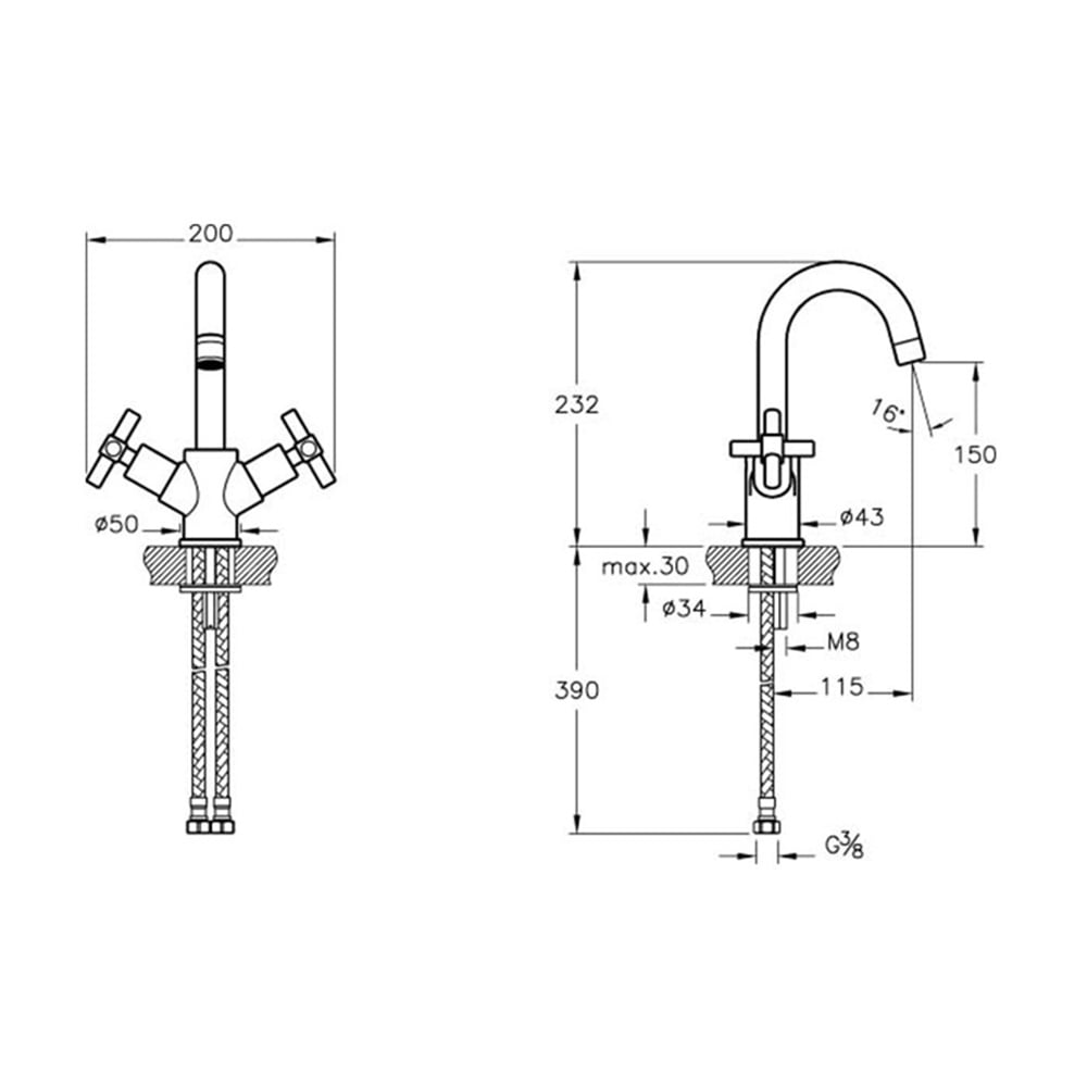 ArtemaJuno Altın Lavabo Bataryası