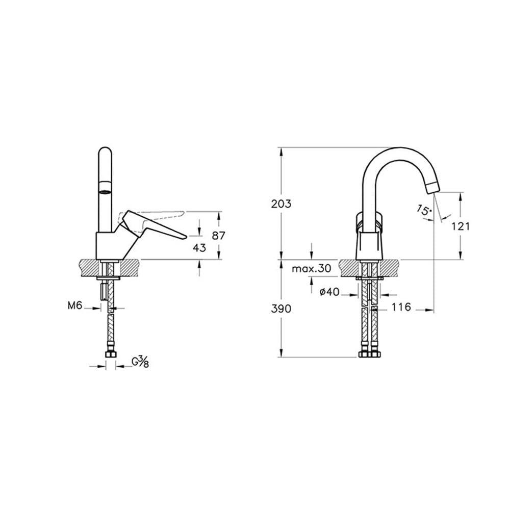 ArtemaSolid S Döner Borulu Lavabo Bataryası