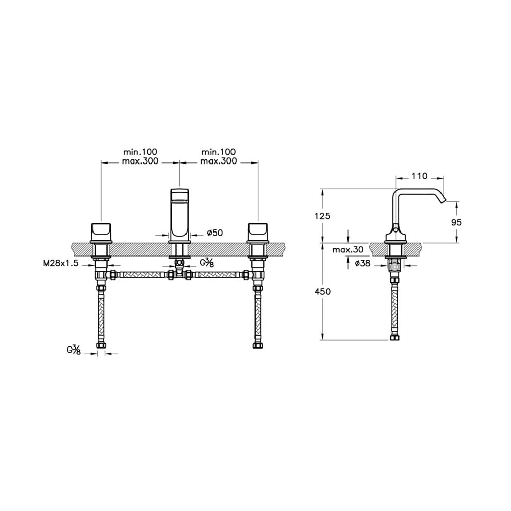 ArtemaSuit Üç Delikli Lavabo Bataryası