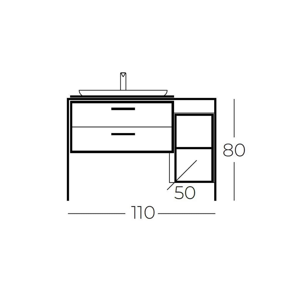BelinzaAria 110 cm Banyo Dolabı Alt Modülü