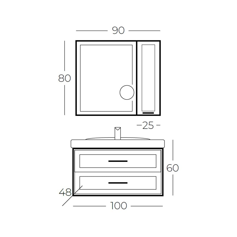 BelinzaAriana 100 cm Banyo Dolabı