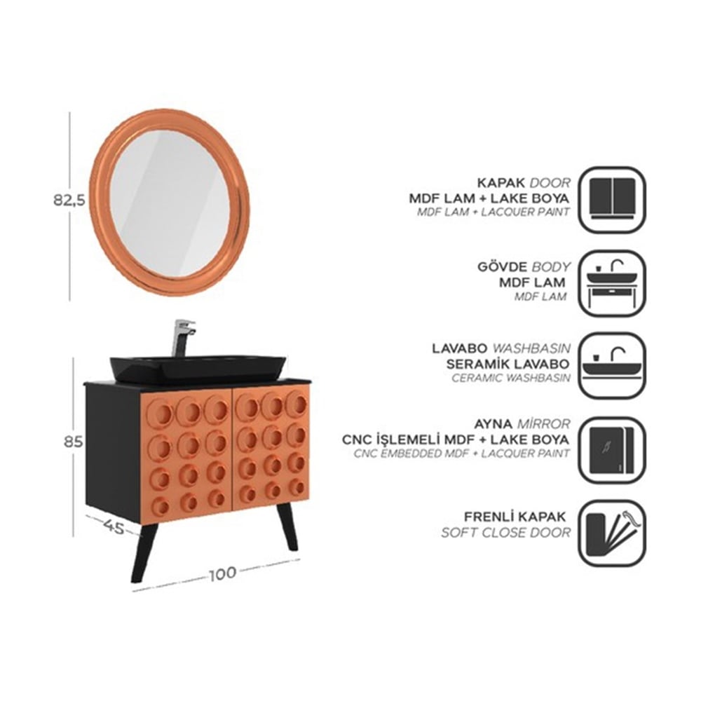 BelinzaArmoni 100 cm Banyo Dolabı