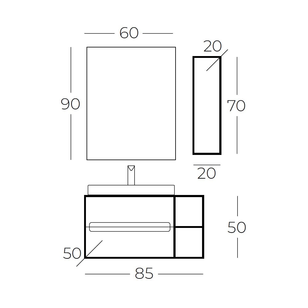 BelinzaAurora 85 cm Banyo Dolabı