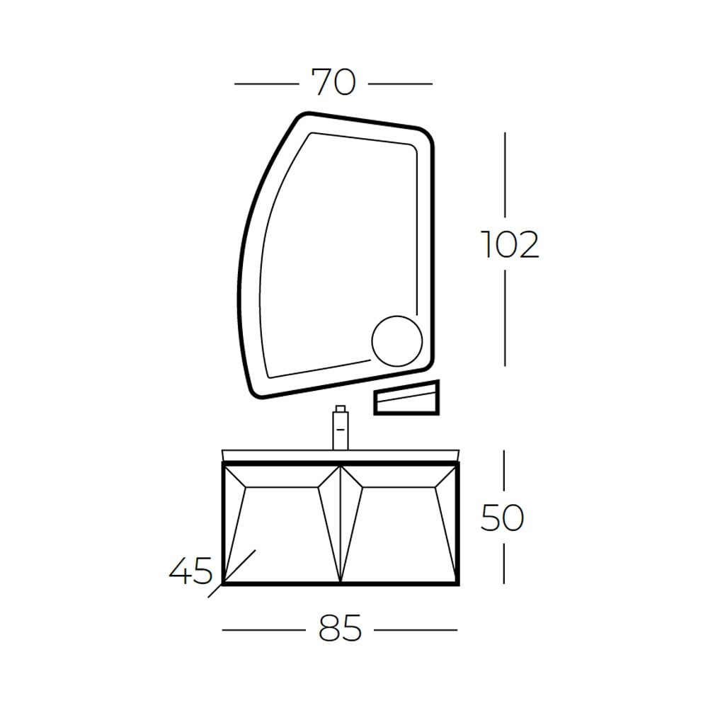 BelinzaDiamond 85 cm Banyo Dolabı