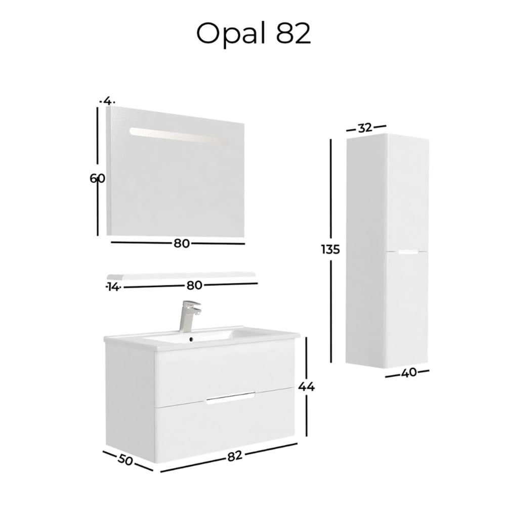 BelinzaOpal 85 cm Lavabolu Alt Modül