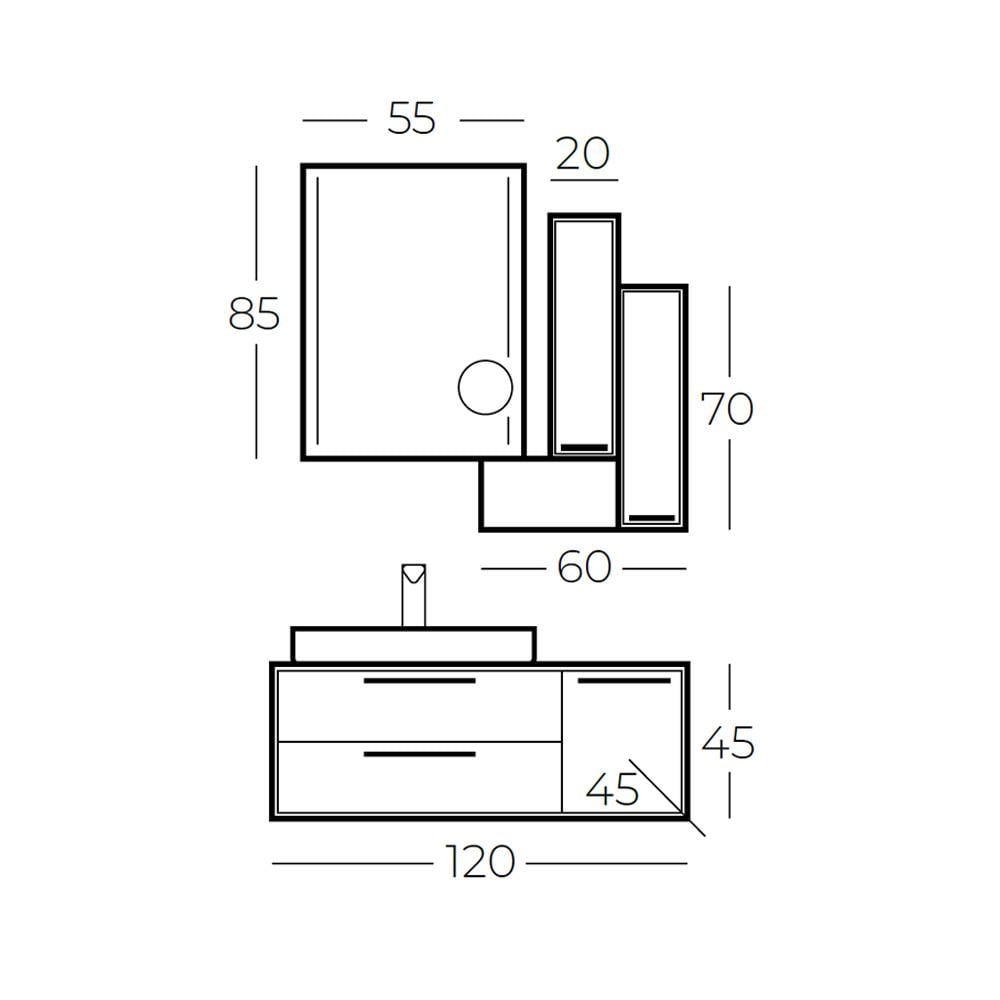 BelinzaUrban 120 cm Banyo Dolabı