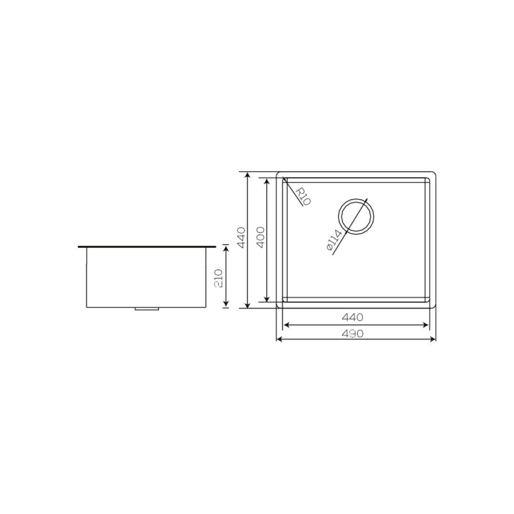 CraufCrauf Stella 440X490Mm Bakır Evye