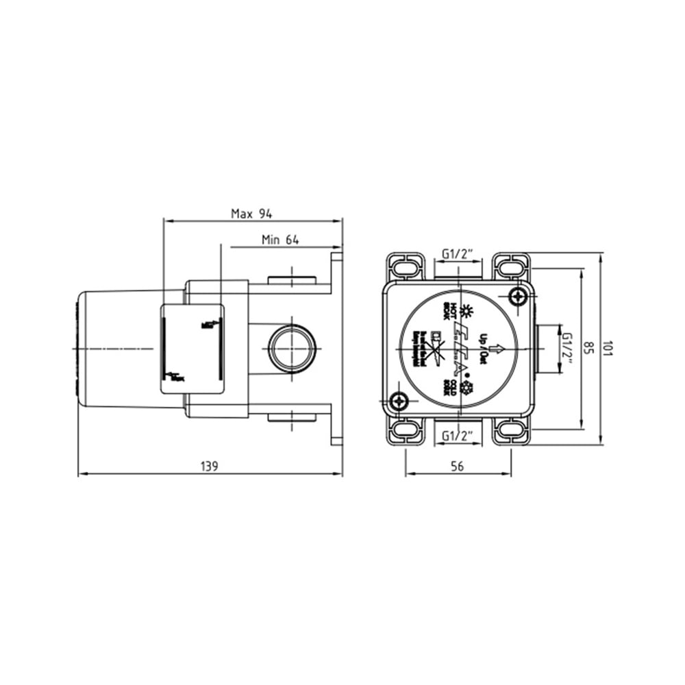 ECA102166102 Ankastre Duş Bataryası Sıva Altı Grubu