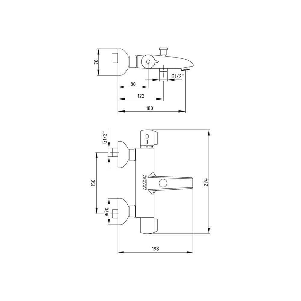 ECAECA Termostatik Banyo Bataryası 102102340