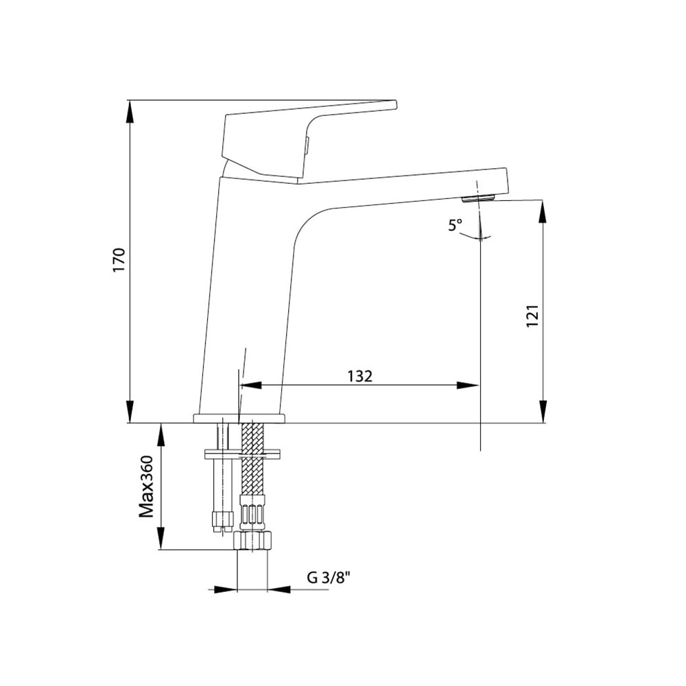ECAECA Tiera Mat Siyah Lavabo Bataryası