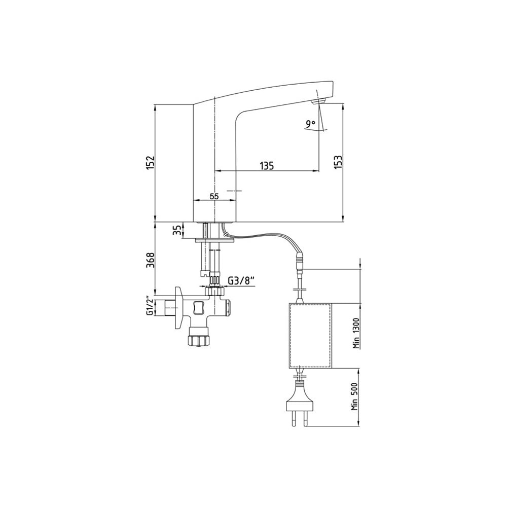 ECAFotoselli Elektrikli Lavabo Bataryası 108108041