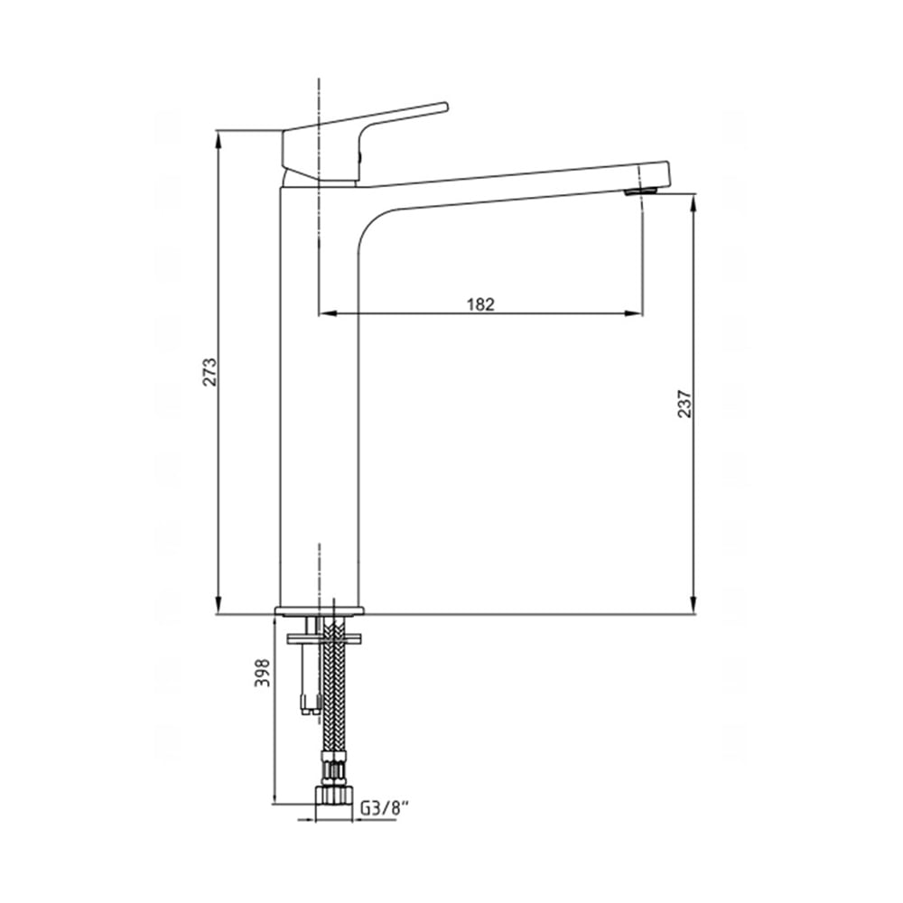 ECATiera Krom-Kırmızı Yüksek Tip Lavabo Bataryası