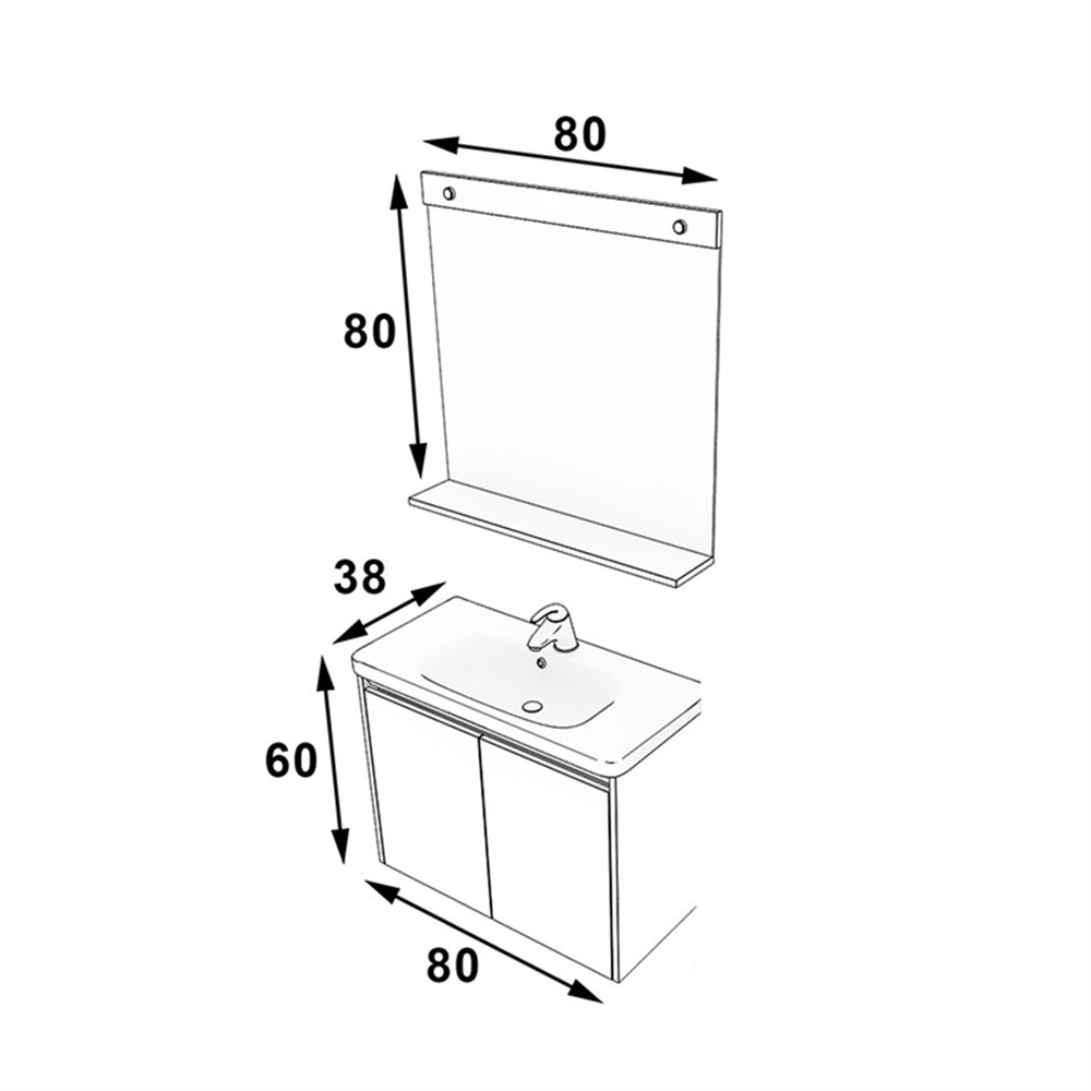 Emart | Adore 80 cm Banyo Dolabı