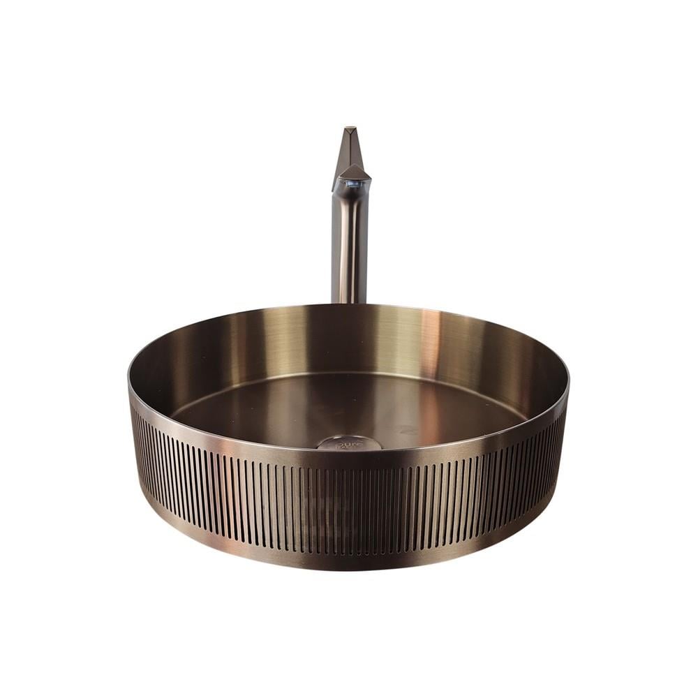 GraffeGraffe Paslanmaz Çelik Stripe Rose Gold Çanak Lavabo